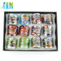 MC1011 Mix Size Millefiori Silver Foil Lampwork Glass Rings 12pcs/box